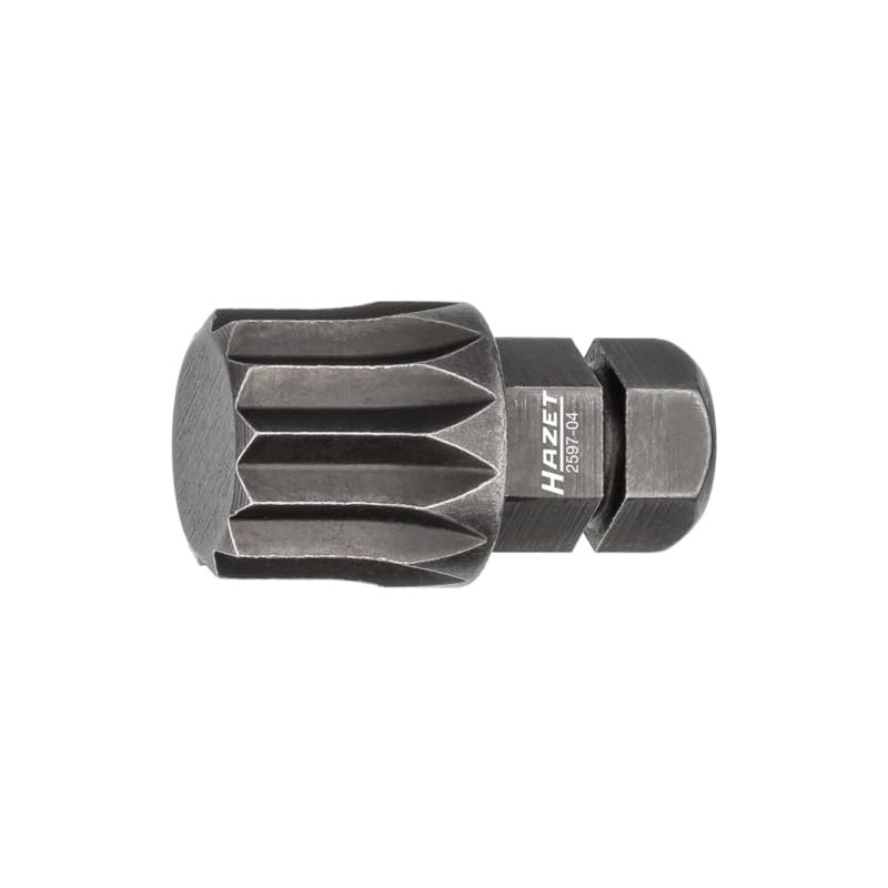 HAZET M12-2597-04 Hexagonal Bit 8 (5/16 Inch) Internal Multi-Tooth Profile