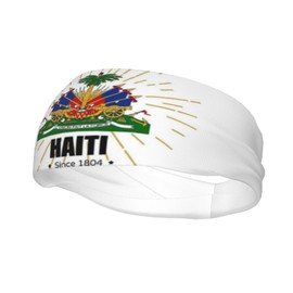 Cute Haiti Flag Sports Headband Haitian Flag Sweatband for Men Women Running Cycling Yoga Fitness Workout