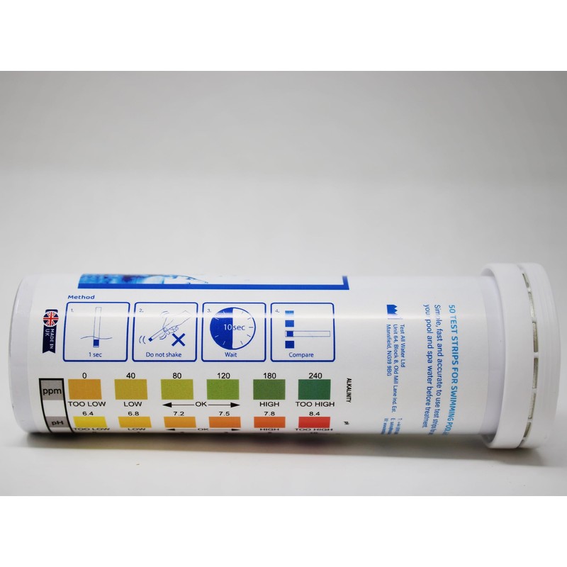 Test All Water 3 In 1 Hot Tub Test Strips,