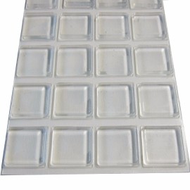 Picture Hang Solutions Rubber Feet Adhesive Rubber Pads, 1 Inch Square Self Stick Bumpers, Clear Bumper