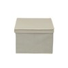Household Essentials Square KD Storage Box With Lid, Cream Linen
