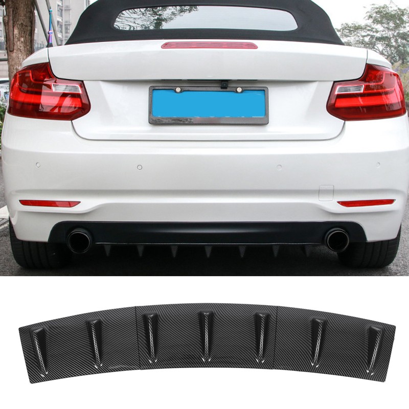 3 Pcs Chassis Deflector Universal Black Rear Lip Shark Fin