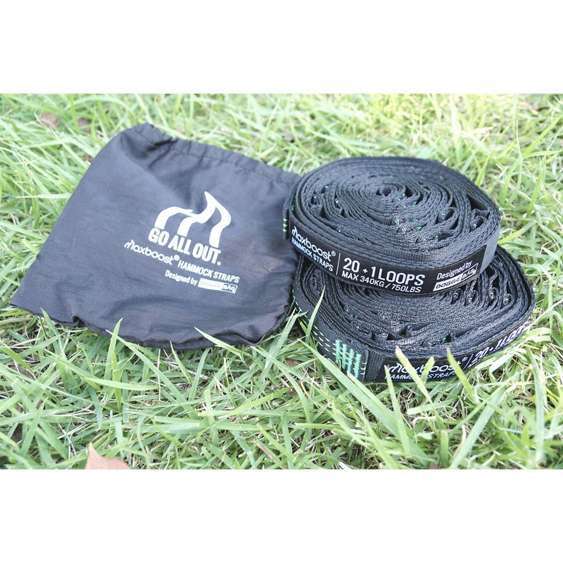 Maxboost TMX22-NH12JF011 Hammock Strap, Black/Green, Includes Dedicated Storage Bag, Lifetime