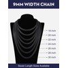 Bandmax Mens 9MM Chunky Chain Necklace 24 Inches Black Miami