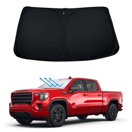 BESTVIEW Windshield Sun Shade Compatible with GMC Sierra 1500 2500 3500 2019 2020 2021 2022 2023, Foldable Reflective Sun Visor Protector, Upgraded 5 Layers 240T Material