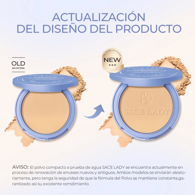 Sace Lady Base Maquillaje Polvo Compacto Fijador Matte 2pcs