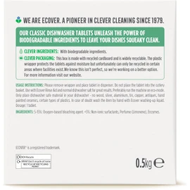 Ecover Classic Dishwasher Tablets, Lemon & Lime, 25 Tablets, 0.5KG