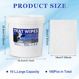 Nuanchu 700 Pieces Teat Wipes Cow Goat Sheep Udder Prep Goat Udder Wipes 7 Inch x 8 Inch Moisturizing Wipes Reclosable Pail for Goat Milking Supplies
