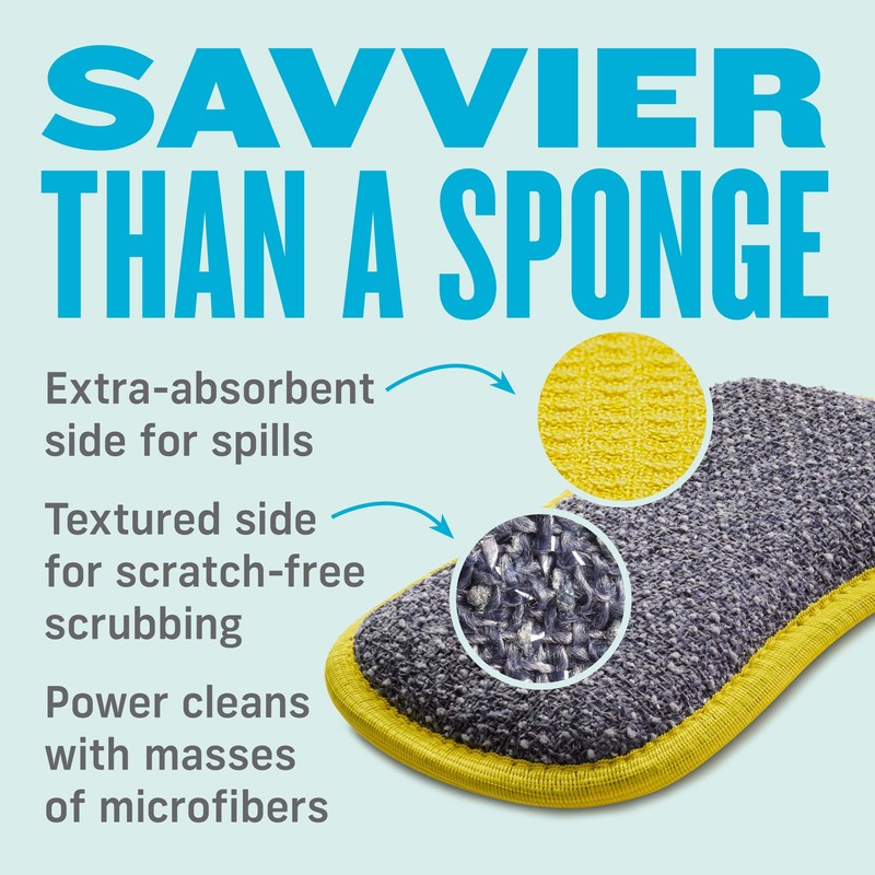EE-Cloth Washing Up Pad, Premium Microfiber Non-Scratch Kitchen Dish Scrubber