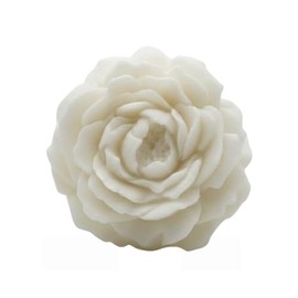 Peonias de Jabón Artesanal Pintadas a Mano – Docena (12 Piezas) Blancas. En bolsa de celofán con moño, para regalo de reuniones y fiestas. Jabón con a