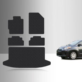 TOUGHPRO Full Set Floor + Cargo Mats Accessories Set for Scion xD All Weather Heavy Duty (Made in USA) Black Rubber 2008 2009 2010 2011 2012 2013 2014