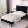 VECELO Twin Size Platform Bed Frame with Adjustable Upholstered Headboard,