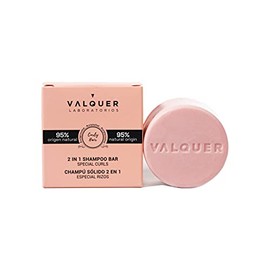 Valquer Laboratorios - 2 in 1 curly solid shampoo (shampoo and conditioner) - 95% natural ingredients - Curly hair - Vegan - Repairs and hydrates curly hair - 70 Gr