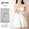 Women's Stylish Short-Sleeved One-Piece Swim Dress - Tummy Control, Modest Style, Plus Size R339 M [Suitable for 47.50 Kg - 52.50Kg]/H915 White 2ea