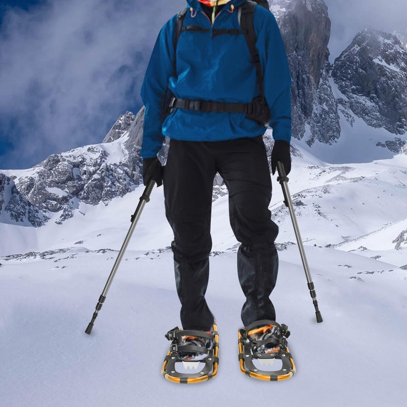 25 Inch Snowshoes with Adjuatable Trekking Poles Bundle, Carry Bag