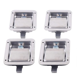 DOONARCES 4Pcs Trailer Paddle Toolbox Lock Stainless Steel Truck Tool Box Paddle Lock Door Latch Handle with Keys Gaskets for RV Truck Trailer Toolbox, Silver