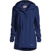 Lands' End Womens Packable Waterproof Raincoat Deep Sea Navy Regular