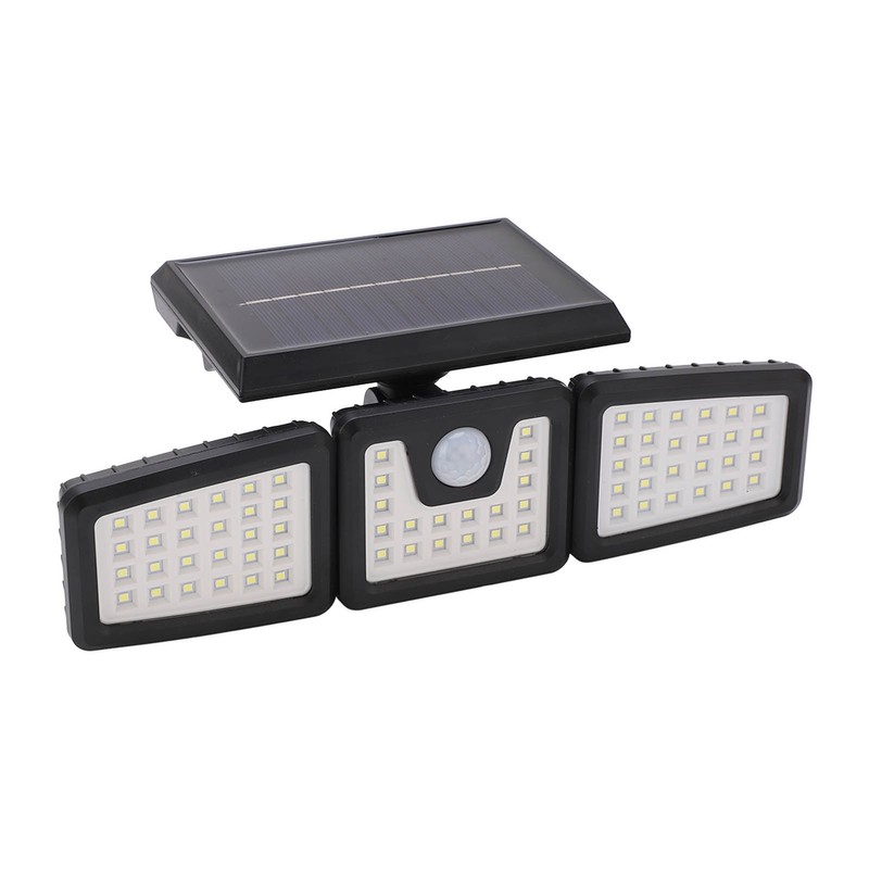 Outdoor Motion Sensor Light Solar Powered 3 Adjustable Heads IP65