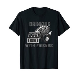 Oscar Fish Cichlid Drinking Beer Friends Funny Aquarium T-Shirt