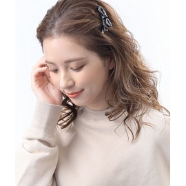 VingTAINE H7462-BK- Tortoise Shell Style Ribbon Hair Clip Patterned Beak Clip Marble Simple Gift