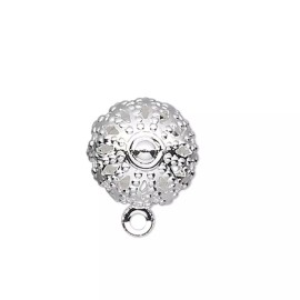 Cascade Lacy Sterling Silver Plated Domed 8mm Filigree Stud Earring Findings 10 pcs