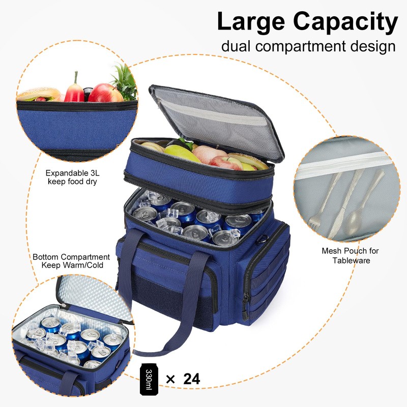 Gafetrey Large Lunch Box Bag for Men - Tactical Insulated