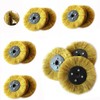 Portable Brass Plated Corrugated Wire Wheel for Rust Removal, Polishing,