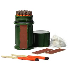 UCO Stormproof Match Kit with Waterproof Case, 25 Stormproof Matches and 3 Strikers - Dark Green