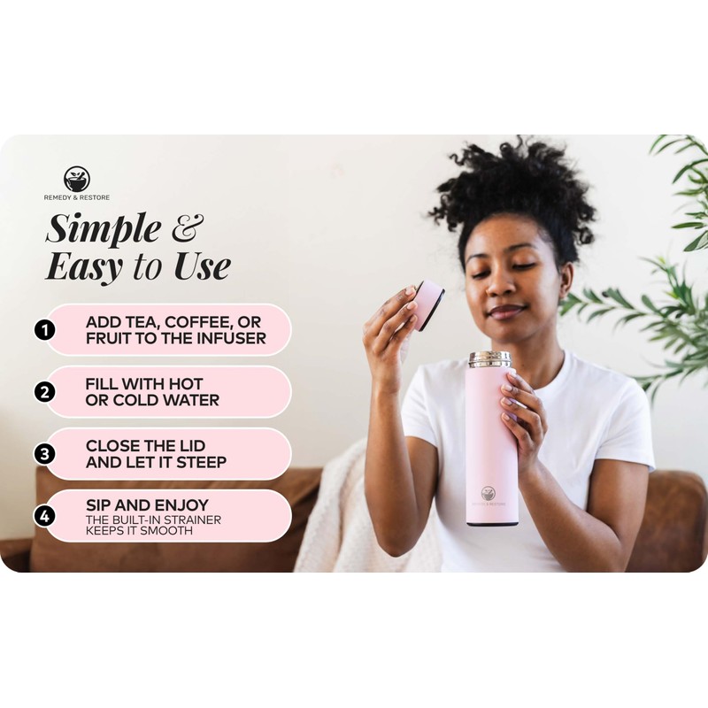 RR Pink Tea Bottle with Infuser – Brew Beautifully, Sip