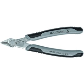KNIPEX - 78 13 125 ESD Tools - Electronics Super-Knips, INOX Steel, ESD (7813125ESD), 5-Inch with Lead Catcher