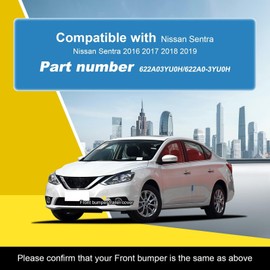 Car Front Bumper Tow Hook Cover Compatible with Nissan Sentra 2016 2017 2018 2019 Trailer Cover Cap 622A03YU0H 622A0-3YU0H Small Lid Towing Eye Cap Unpainted Left Driver Side