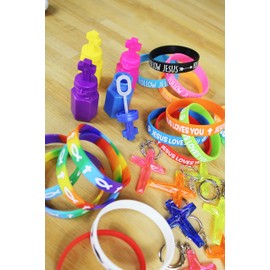 Colorful Religious Silicone Wristbands for VBS, Sunday School (God is Good)