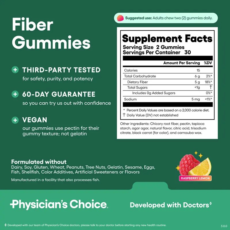 Fiber Gummies for Digestive Support & Daily Wellness – Raspberry
