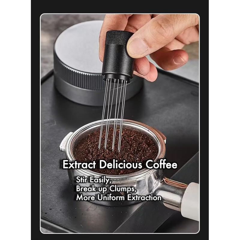 WDT Espresso Distribution Tool, Coffee Powder Needle with Magnetic Stand,