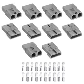 MECCANIXITY Battery Power Connector,50A 6AWG 8AWG 10AWG 12AWG Wire Harness Plug Kit Battery Quick Connect/Disconnect Jumper Cable Plug Connectors for Winch Auto Car Trailer Driver,Grey,10Set