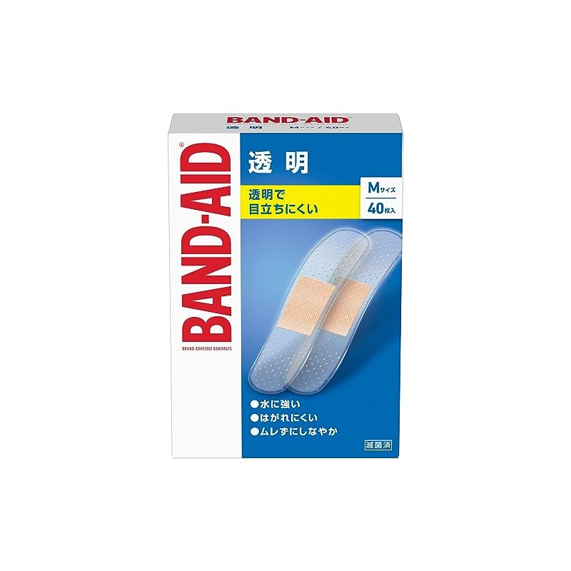 BAND-AID(バンドエイド) 救急絆創膏 透明 Mサイズ 40枚