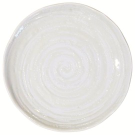 KULINA Tapas Teller WHITE SPIRAL, 16 cm, Weiß, runder Keramikteller, strukturiertes Muster by MIJ