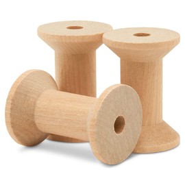 Hourglass Wooden Spools 2 x 1-3/8 Inch, Pack of 25 Large Wood Spools, Unfinished Birch, Splinter-Free for Crafts by Woodpeckers