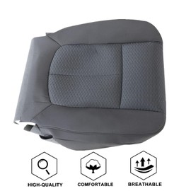 NLQR Driver & Passenger Side Bottom & Top Lean Back Replacement Cloth Seat Covers Steel Gary Compatible with Ford F150 XL XLT STX XTR 2011 2012 2013 2014