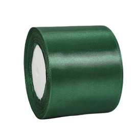 Satin Ribbon, Dark Green, 100 mm Wide, Gift Ribbon, Satin, 22 m, Satin Ribbons, Dark Green, Thick Ribbon, Decorative Ribbon, Silk Ribbon, Gift Wrapping, Fabric Ribbon, Gift Ribbons for Decorating,