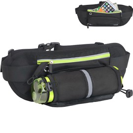 fogman Waist Pouch, Running Pouch, Water Bottle, Water Bottle, Storage, Jogging, Travel, Waterproof, Black