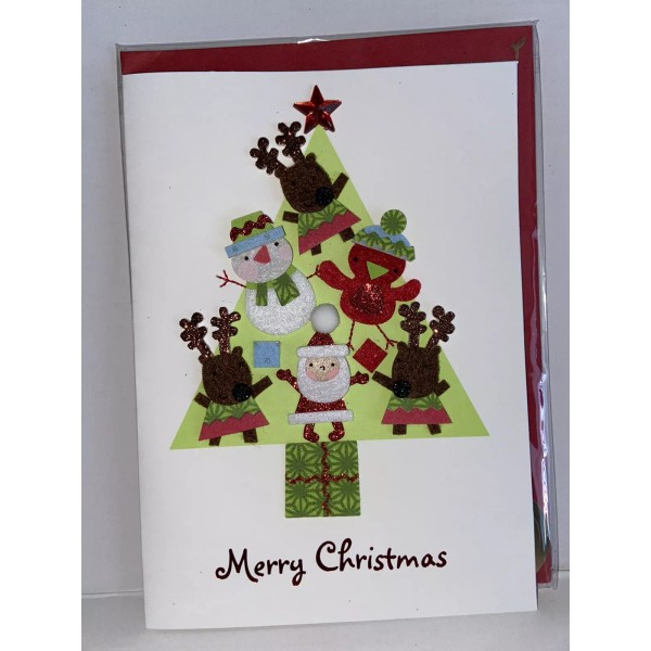 Papyrus Christmas Greeting Card - Cute Felt Characters