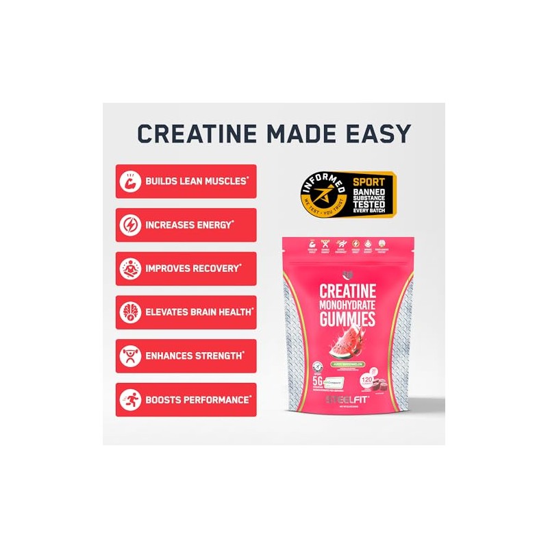 SteelFit Creatine Gummies (Creapure) 120 pack Juicy Watermelon