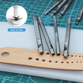 11pcs Punch Tool Punch Snap Kit, Leather Craft Snap Fastener Setter Rivet Setting Round Hole Punch Die Tools for Punch Hole and Install Rivet Button