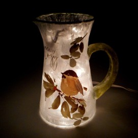 Stony Creek at Home Stay Cozy by Deane Beesley 7" Glass Pitcher Light MHS2208-B