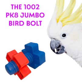 Mandarin Bird Toys by M&M 1060 Jumbo Bird Bolt Pk12- Colorful Interactive Big Foot Toys, Classic Toy Design, Assorted Colors and Parts, Great Fun for Med to Large Pet Birds