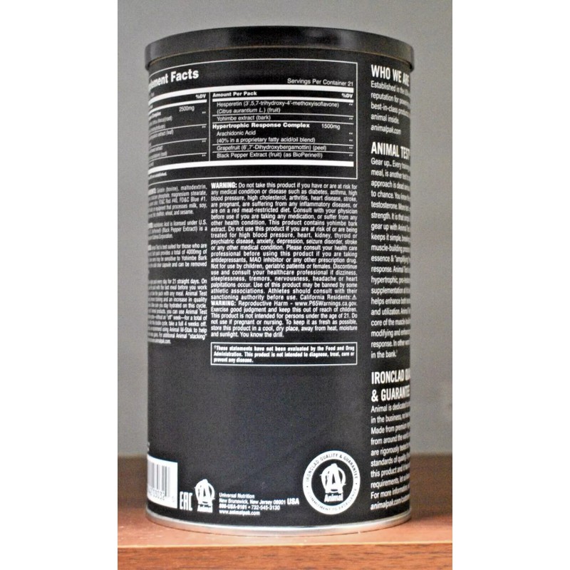 Animal Test Universal Nutrition 21 Packs Gear Up Training Pak