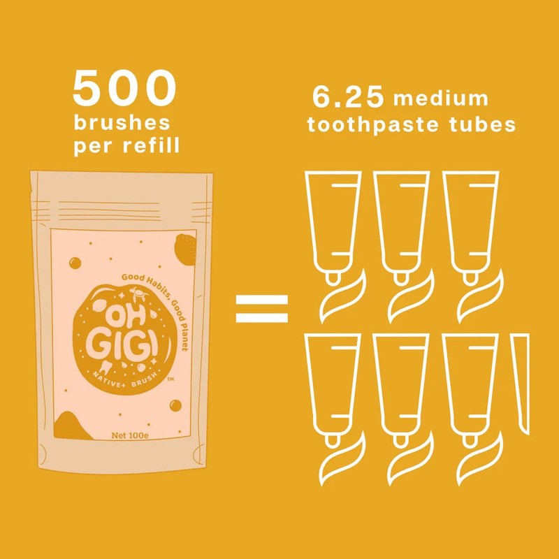 OhGiGi Organic Tooth Powder - Native Brush, 100g Refill