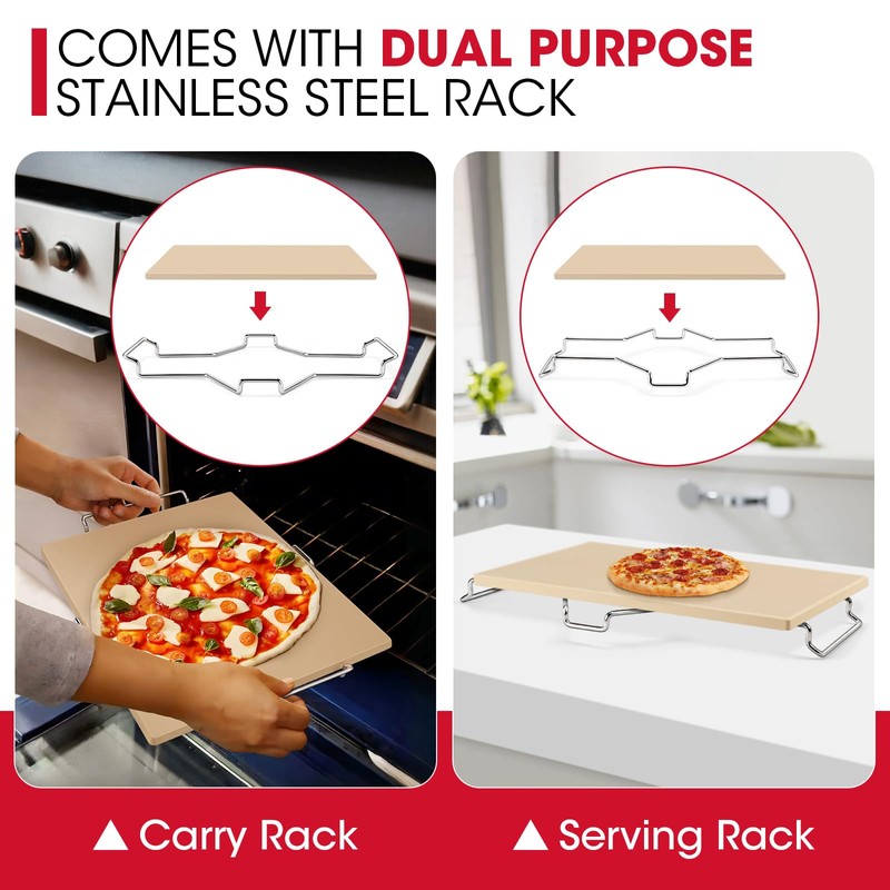 Unicook Pizza Stone for Oven and Grill, 15 x 12