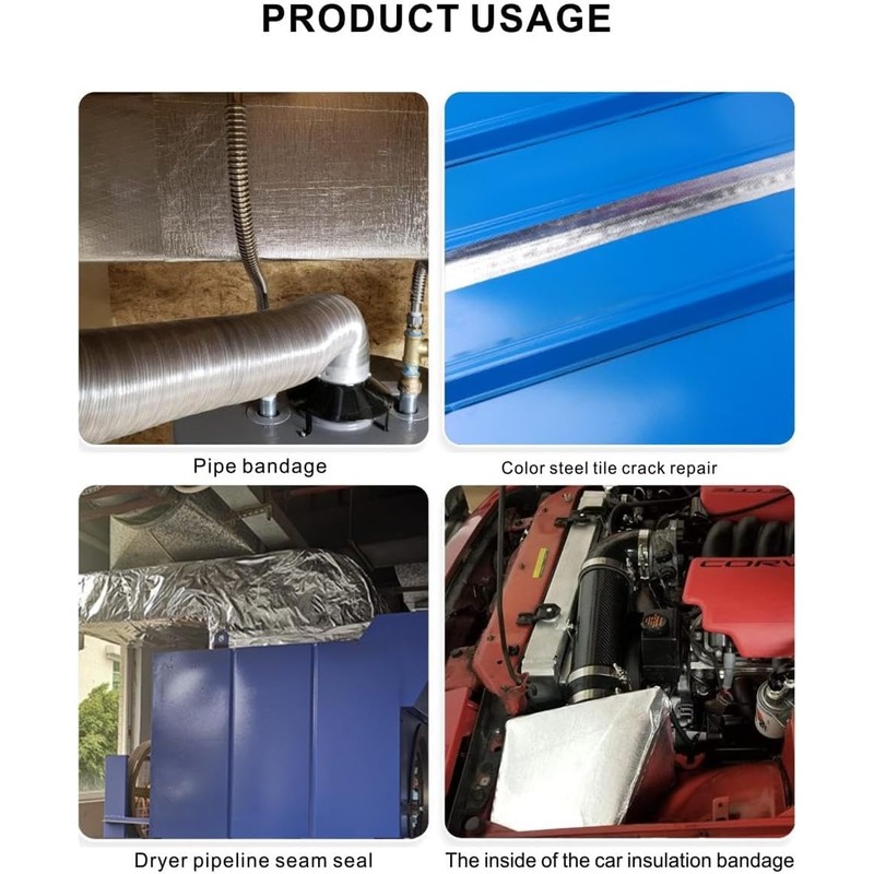 Alioncar 12'' X 24''Aluminized Heat Shield Mat Thermal Barrier Adhesive
